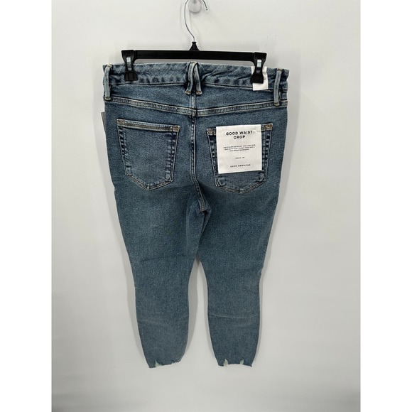 GOOD AMERICAN NWT Good Waist Crop Denim Jean in Blue799 // 12 - Picture 13 of 14